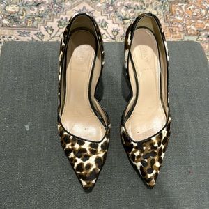 J Crew calf hair d’orsay pumps